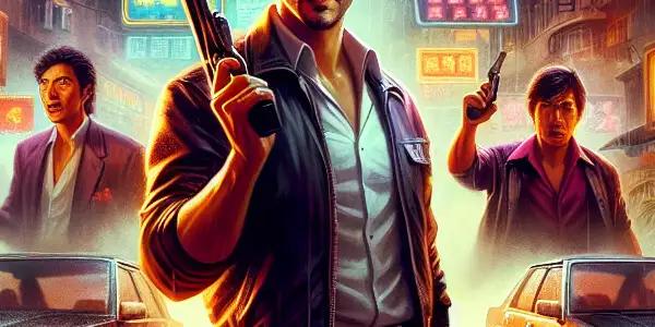 A tense urban scene featuring Liang Zheng as Xiao Ma Ge, surrounded by neon lights, rain, and themes of brotherhood.